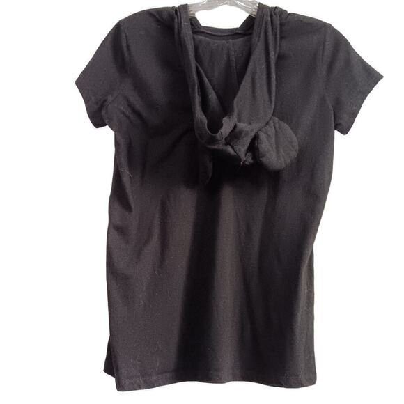 EUC Mickey Mouse Black Size L Short-Sleeve Hooded Tee/T-Shirt - Picture 3 of 3